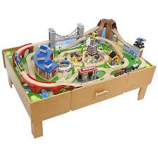 100 Reg 160 Imaginarium Classic Train Table With Roundhouse Wooden Train Set Toys R Us Kids Train Table Train Table Train Table Layout