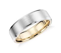 Matte Beveled Edge Wedding Ring In Platinum And 18k Yellow Gold 6mm Blue Nile Mens Wedding Rings Platinum Wedding Rings Titanium Wedding Rings