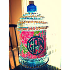 Spring Break Decorated Water Bottle Monogram Lilly Spring Break Fun Broken Bottle Spring Break