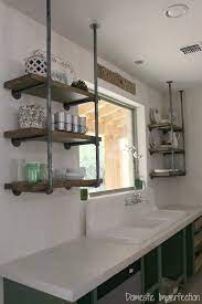 Tired of shuffling through the pantry or cabinet to find the spices and tools you need to cook dinner? Industrial Pipe Kitchen Shelving Domestic Imperfection