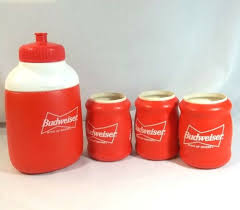 Vintage Budweiser Canteen 3 Can Koozies Software Tufffoams Red Budweiser Selling On Ebay Cool Items