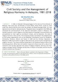 For your convenience, arrangements have been made with gradimages for a professional photographer to record the moment you are awarded your diploma. Civil Society And The Management Of Religious Harmony In Malaysia 1981 2018 Wednesday 20 March 2019 Malay Studies Nus