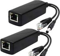 ANVISION Paquete de 2 adaptadores divisor PoE activo de 12 V, enchufe de  0.217 in x 0.098 in, compatible con IEEE 802.3af 10/100 Mbps, para cámara  IP ...