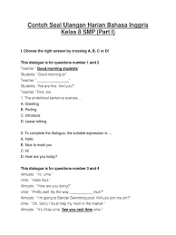 Check spelling or type a new query. Contoh Soal Bahasa Inggris Kelas 8 Smp Soal Kelasmu
