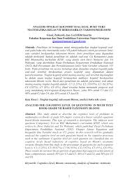 Kumpulan soal pelajaran 2 contoh soal c1 sampai c6 ipa sd kelas 6. Https Ejournal Unsri Ac Id Index Php Jpm Article Download 2125 993