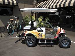side view of cart with bicycle rack bicycle rack golf carts bicycle