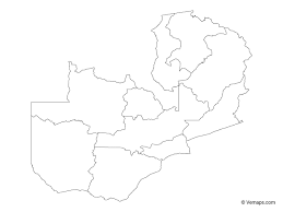 Outline Map Of Zambia With Provinces Free Vector Maps Map Vector Map Location Map
