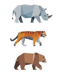 Rhino Tiger Bear Polygon Art Geometric Animals Animal Illustration
