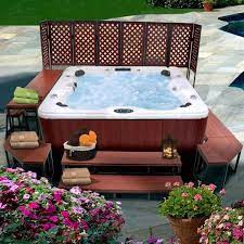 Cal Metro 21 In X 58 In X 14 In 2 Tier Spa Step In Mahogany Cm956 Csm The Home Depot Hot Tub Backyard Hot Tub Surround Hot Tub Accessories