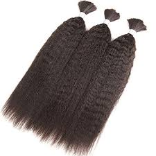 I use human hair in general when i braid. Amazon Com Kinky Straight Human Braiding Hair Bulk Bundle No Weft 100 Coarse Yaki Bulk Hair Beauty