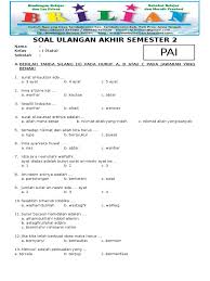 Maybe you would like to learn more about one of these? Soal Uas Pai Kelas 1 Sd Semester 2 Dan Kunci Jawaban