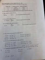 Solved Electrochemical Cells Questions 16 21 A Series O