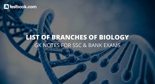 complete list of all branches of biology for ssc banking