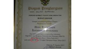 Kadang kamu harus mendengarkan kata hati. Gara Gara Salah Satu Kata Di Piagam Penghargaan Dari Bupati Bogor Kepala Desa Kecewa Tribunnews Bogor
