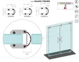 Glass door handle detail drawing. Seal Of Glass Door