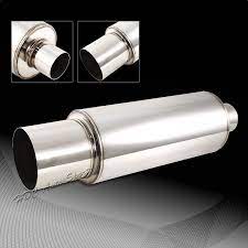 Jdm 4 N1 Tip T304 Stainless Steel Exhaust Resonator Canister Muffler 2 5 Inlet Stainless Steel Welding Muffler Jdm