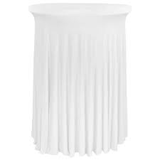 Our high bistro cocktail spandex tablecloth fits a 24 round table with a 42 height and is available in black and white. Spandex Wavy Cocktail Table Cover 30 32 Round White Cv Linens