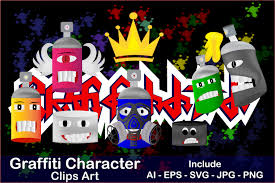 Download Clip Art Of Graffiti Characters Graphic By Mahesa Design Creative Fabrica PSD Mockup Templates
