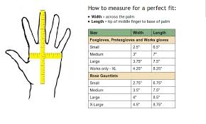 Glove Size Chart Grow Your Own Food