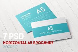 A5 Tri Fold Horizontal Brochure Mock Up By Webandcat On Envato Elements Brochure Mockup Psd Brochure Template Brochure