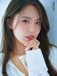 Red Square S Jiwon Is Turning Green Well I Am All For Greenery But Somehow She Doesn T Look Like A Miss Green Shades Of In 2021 Beauty Girl Miss Green Girl Group