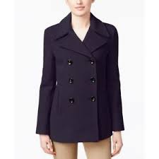Details About Calvin Klein Womens Cashmere Blend Double Breasted Classic Pea Coat Sizes 2 12