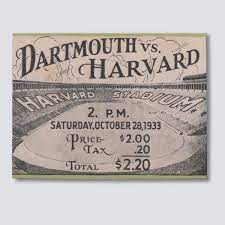This Game Was Played October 28 1933 At Harvard Stadium Between The Harvard Crimson And Dartmouth Big Green Vintage Branding Football Gifts Vintage Football