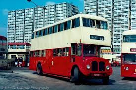kowloon motor bus kmb 1965 aec regent v 2d2ra metal sections a92 ad 4884 still in half red half cream livery on route 13 bus busses photo