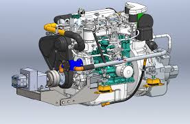 Cross Section of Marine Diesel Engine