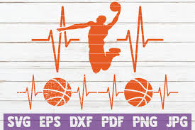 Download Basketball Heartbeat Cut Files Graphic By Mintymarshmallows Creative Fabrica PSD Mockup Templates
