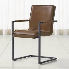 Shop Hudson Brown Leather Dining Chair A Cantilevered Black Lacquered Frame Lends Architectural Lines To The Luxur Chair Leather Dining Chairs Dining Chairs