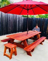 8 Foot Picnic Table I Made For My Back Yard Plans Were From This Old House Stools I Just Tried To Match The Tabl Picnic Table Plans Picnic Table Pinic Table