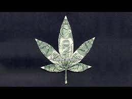 Money Origami Marijuana Pot Leaf Dollar Bill Art