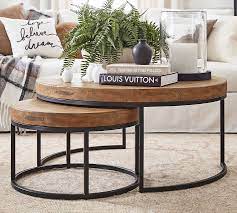 Coffee tables are the perfect accent piece for a living room. Malcolm Round Nesting Coffee Tables Pottery Barn