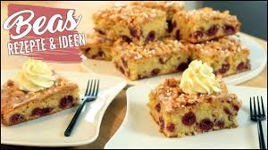 Kirschen rezepte, die nach sommer schmecken. Saftiger Blechkuchen Mit Erdnussen Und Kirschen Rezept Schnell Kuchen Backen Youtube