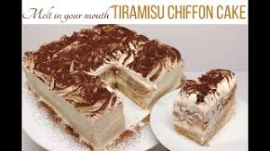 This tiramisu cake is made of 5 ingredient genoise cake layers brushed with espresso and filled with irresistibly creamy coffee mascarpone . Melt In Your Mouth Tiramisu Chiffon Cake Recipe Youtube