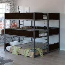 Aside from the full over full bunk beds, there are also the twin over full bunk beds. Isabelle Max Jalynn Heavy Duty Triple Bunk Bed Bed Frame Color Frosty Chestnut Size King Over King Over King King Size Bunk Bed Bunk Bed Designs Bunk Beds
