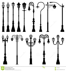 Lamppost Silhouette Jalan Taman Lampu Lampu Gantung