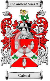 Culent Name Meaning, Family History, Family Crest & Coats of Arms