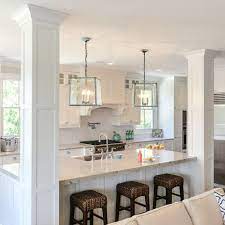 Streetlife also introduced open pillars with the casual dots pattern, with some of the holes continuing across. Kitchen Island Re Do With Pillars Kitchen Columns Living Room Kitchen Home Kitchens