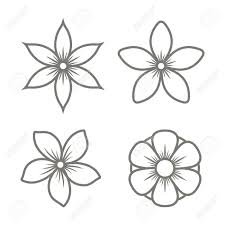 Jasmine Flower Icons Set On White Background Vector Illustration Jasmine Flower Tattoos Flower Icons Flower Drawing