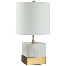 Rockport 17 1 2 H Marble And Brass Square Accent Table Lamp 8x222 Lamps Plus Decorative Table Lamps Table Lamp Marble Table Lamp