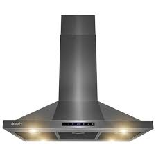 Get free shipping on qualified 36 in., stainless steel island range hoods or buy online pick up in store today in the appliances department. Akdy 36 In 343 Cfm Kitchen Island Mount Range Hood In Black Stainless Steel With Touch Control Rh0408 The Home Depot