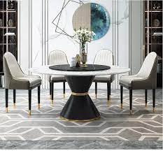 Find great deals on ebay for modern round kitchen table. Rock Plate Round Dining Table With Turntable Marble Round Dining Table And Chair Combination Post Modern Dining Table For 8 Peop Dining Room Sets Aliexpress