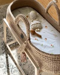 Beige Baby Bassinet Gender Neutral Custom Made Bassinet Etsy Pletenye Kolybelki Detskaya Dlya Mladencev Detskie Lyulki