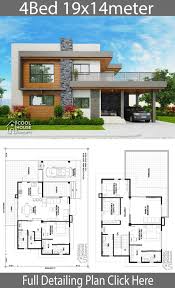 Home Design Plan 19x14m With 4 Bedrooms In 2020 Duplex House Design Contemporary House Plans Model House Plan