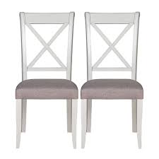 Eaton Cross Back Pair Of Dining Chairs Walnut And Grey Dunelm Cross Back Dining Chairs Dining Chairs Chair