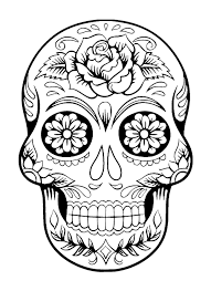 Skull coloring pages for adults via justcolor.net. El Dia De Los Muertos 64218 Fishes Coloring Pages For Adults Malbuch Fur Erwachsene