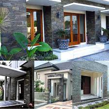 Desain tiang teras rumah mewah bulat 1 lantai dan 2 lantai. Model Tiang Teras Rumah Minimalis Keramik Batu Alam Content