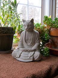 Buddha Cat Statue Concrete Cats Buddha Figure Cement Garden Etsy Cat Buddha Cat Statue Buddha Art